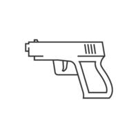 Arm gun icon in thin outline style vector