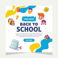 Back to school social media post. Template design vector