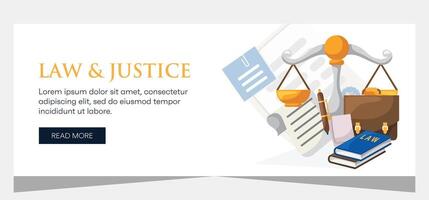 Law and justice template banner design. Premium banner template vector