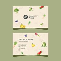 Modern creative vegetable business card template design vector