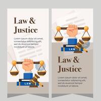 Law and justice template banner vertical. Premium banner template vector