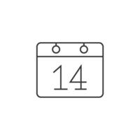 Valentine calendar icon in thin outline style vector