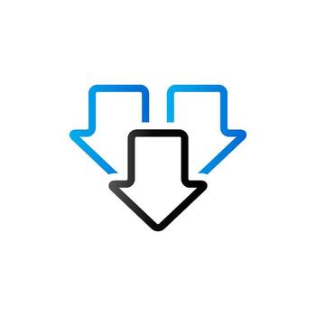 Multiple download arrow icon in duo tone color. File data retrieve vector