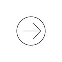 flecha icono en Delgado contorno estilo vector