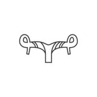 Bicycle drop bar icon in thin outline style vector