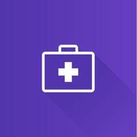 Medical case flat color icon long shadow vector illustration