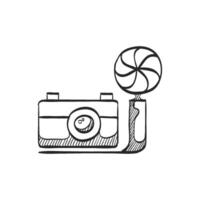 Hand drawn sketch icon old camera vector