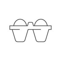 Egg card box icon in thin outline style vector