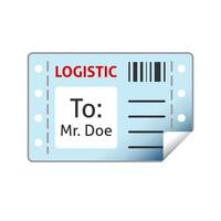 Logistic receipt icon in color. Send shipping delivery vector
