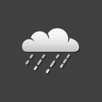 Rainy icon in metallic grey color style. Season forecast monsoon wet vector