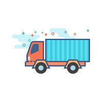 Truck icon flat color style vector illustration