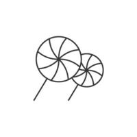 Twist candy icon in thin outline style vector