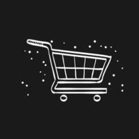 Shopping cart doodle sketch illustration vector