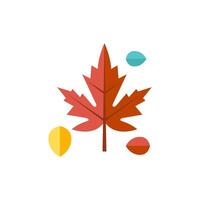 Maple leaf icon in flat color style. Autumn fall Canada vector