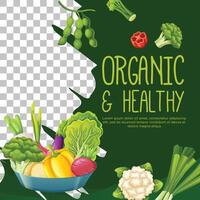 Post template for vegetarian or organic product vector