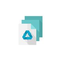 Recycle symbol icon in flat color style. Environment recyclable paper go green vector