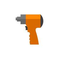 Electric screwdriver icon in flat color style. Machine household work tool vector