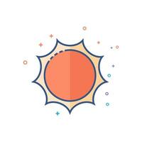 Weather forecast partly sunny icon flat color style vector illustration