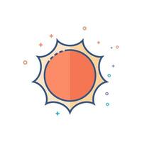 Weather forecast partly sunny icon flat color style vector illustration