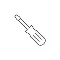 Screwdriver icon in thin outline style vector