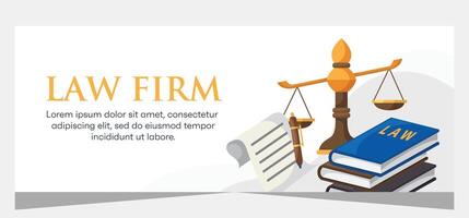 Law and justice template banner design. Premium banner template vector