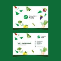 Concept business card design template for vegetable and fruit business vector