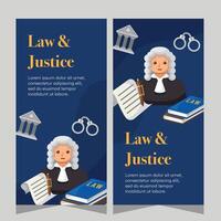 Law and justice template banner vertical. Premium banner template vector