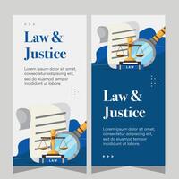 Law and justice template banner vertical. Premium banner template vector