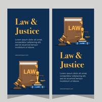 Law and justice template banner vertical. Premium banner template vector