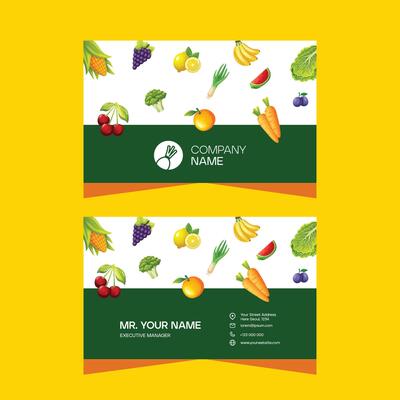 Vegetable and fruit business card template design