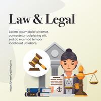 Social media design template for law firm business vector