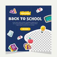 Back to school social media post. Template design vector