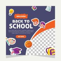 Back to school social media post. Template design vector