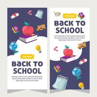 Set vertical banner about education vector