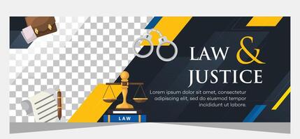 Horizontal law firm banner template design. Premium banner template vector