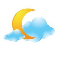 Weather overcast cloudy icon in color. forecast night cloudy cold vector