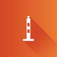 Traffic cone flat color icon long shadow vector illustration