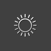 Weather forecast partly sunny icon in metallic grey color style.Meteorology overcast vector