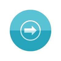 Arrow icon in flat color circle style. Direction move forward shopping checkout vector