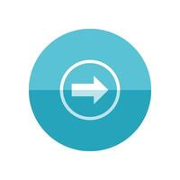 Arrow icon in flat color circle style. Direction move forward shopping checkout vector