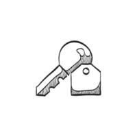 Hand drawn sketch icon key vector