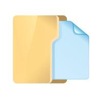 oficina carpeta icono en color. archivo documento organizar estante vector