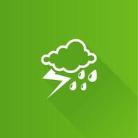 Weather overcast storm flat color icon long shadow vector illustration