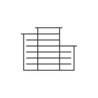 Hotel building icon in thin outline style vector