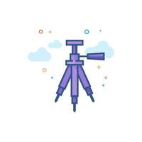 Camera tripod icon flat color style vector illustration