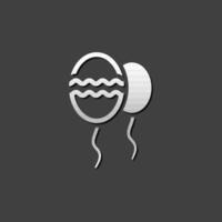 Balloon icon in metallic grey color style. Object celebration decoration vector