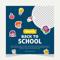 Back to school social media post. Template design vector