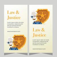 Vertical law firm banner design. Premium banner template vector