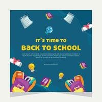 Back to school social media post. Template design vector