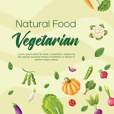 Post template for vegetarian or organic product